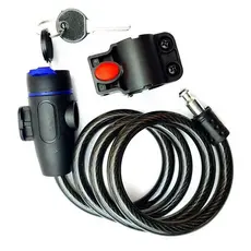 Cadeado Trava com Cabo de Aço - Antifurto - Trava para Bike, Capacete de Moto - Com Suporte