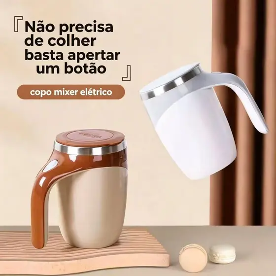 Caneca Misturadora Automática Elétrica USB Bateria Recarregável Mixer Café 380ml