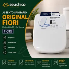 Assento Vaso Sanitário Fiori Lírio PP Branco Encaixe Perfeito Anatômico Fácil de Instalar