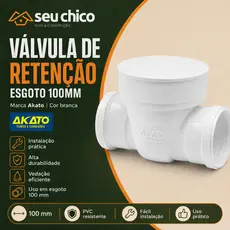Válvula De Retenção Esgoto 100mm DN100 Akato Anti Retorno PVC Resistente