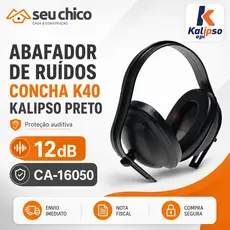 Abafador De Ruídos Tipo Concha 12DB CA 16050 KALIPSO Protetor Ouvido Epi de Trabalho