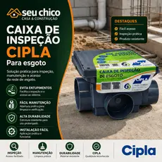 Caixa de Passagem Para Inspeção de Esgoto 4,2 LITROS CIPLA COM TAMPA Vedada