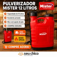 Pulverizador 12 LITROS MISTER Bomba Veneno Costal Manual Capacidade  Reforçado