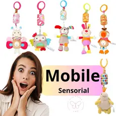 Móbile Para Carrinho Bebê Mordedor Sensorial Pelúcia Brinquedo Chocalho Infantil Pendurar Presente