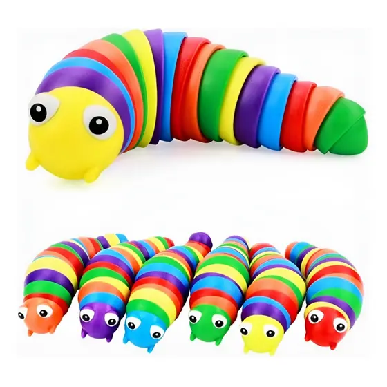 Super Largata 3d Colorida Sensorial  De Insetos Led Para Criança e Bebe