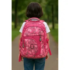 Mochila Escolar Grande Reforçada Impermeavel Com Gliter Rosa e Lilas criança Juvenil