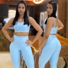 Conjunto Feminino de Academia Calça Legging com Top de Alcinha, Alta Compressão e Zero Transparência