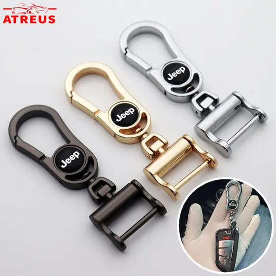 Chaveiro de Metal de Alta Qualidade Anti-Perda para Jeep Renegade Compass Wrangler JK Liberty Grand Cherokee 6XLC