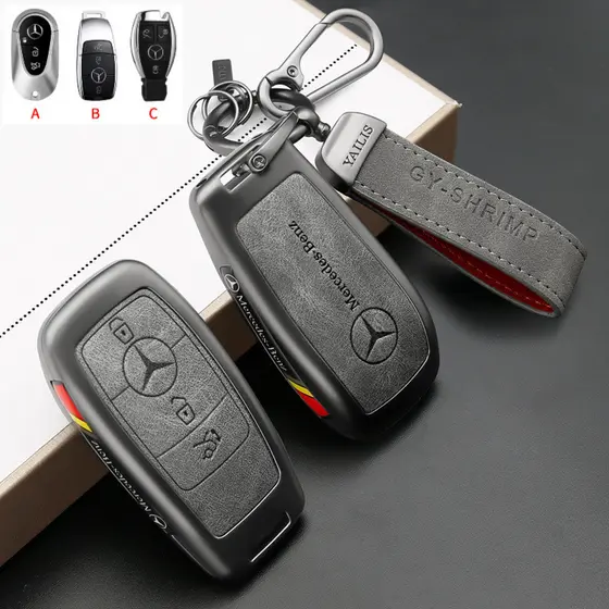 Capa de Chave Remota de Carro em Liga de Zinco para Mercedes Benz Classe A, C, E, G, GLA, CLA, GLB, CLE, W169, W176, W17