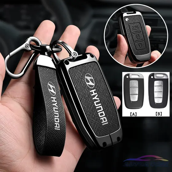 Capa Protetora de Chave de Carro em Liga de Zinco para Hyundai Solaris HB20 Veloster SR IX35 Acento Elantra i30 Porta-Ch