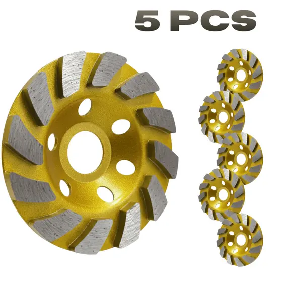 Disco Desbaste Rebolo Diamantado Turbo Para Esmerilhadeira Concreto Marmore Granito Pedras 115mm