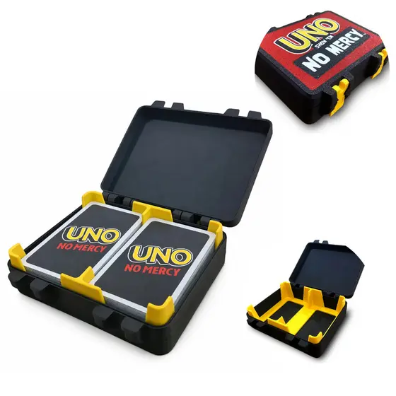 Deckbox Uno No Mercy Organizador Para Baralho 225 Cartas Preto