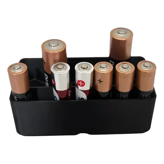 Suporte Organizador De Pilhas Preto Case Pilha 9 Aaa E 7 Aa 1.5v
