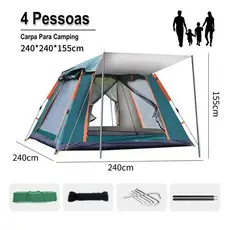 Tenda Automática de Camping 5-8 Pessoas FPS 50+ Impermeável Montagem Rápida