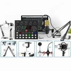 Kit Podcast 2 Pessoas Completo – Mesa de Som V8S + 2 Microfones BM-800 Profissional