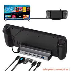 6 Em 1 Dock De Expansão Para Consoles Portáteis Steam Deck/Rog Conversor De Dock De Expansão