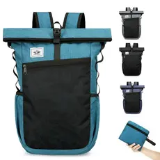 Mochila Dobrável 20L Impermeável Ultraleve Reforçada Para Viagem Trilha E Academia Tecido Oxford