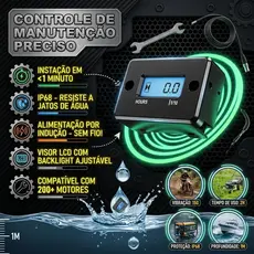 Horímetro Digital Indutivo IP68 Moto Roçadeira Gerador Barco - Prova D'água Universal