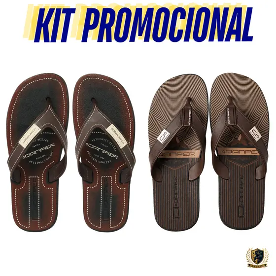 Combo Chinelo Masculino Sandália Power Borracha Antiderrapante Tiras Reforçadas