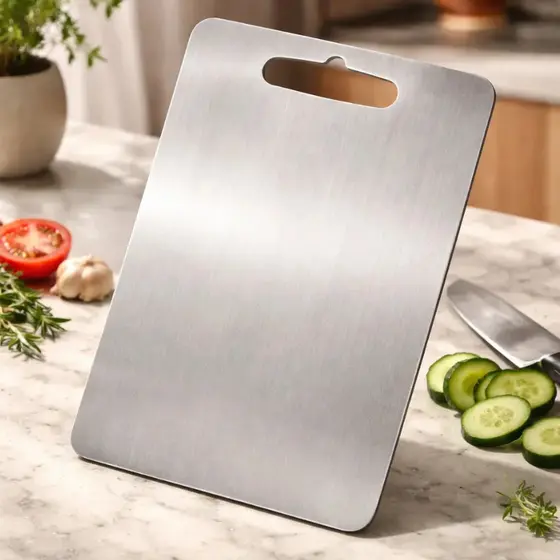 Tábua de Corte Slim Aço Inox Antibacteriana à Prova de Mofo para Carne e Cozinha