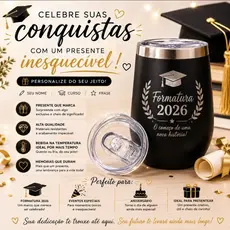 COPO CUIA TÉRMICA 360 ML  VÁRIAS CORES PERSONALIZAÇÃO A LASER TIMES, EVENTOS, FORMATURAS E ANIVERSÁRIOS