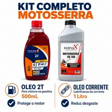 Kit Manutenção Motosserra Óleo Corrente VG 150 1L + Óleo Motor 2 Tempos 500ml Proteção e Rendimento