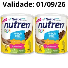 Kit 2x Nutren Kids Chocolate Complemento Alimentar Lata 350g