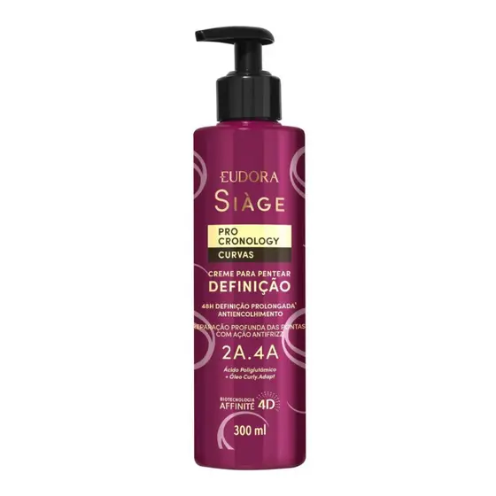Creme Para Pentear Definição Eudora Siàge Pro Cronology 300ml - Para Cachos e Ondulados