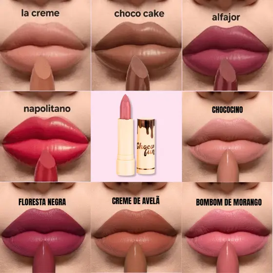8 CORES BATOM SOFT MATTE CHOCO FUN - FENZZA