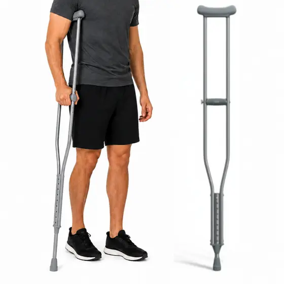 Unidade de Muleta Axilar Mercur M Unidade Alumínio Altura Ajustável Até 130kg Original