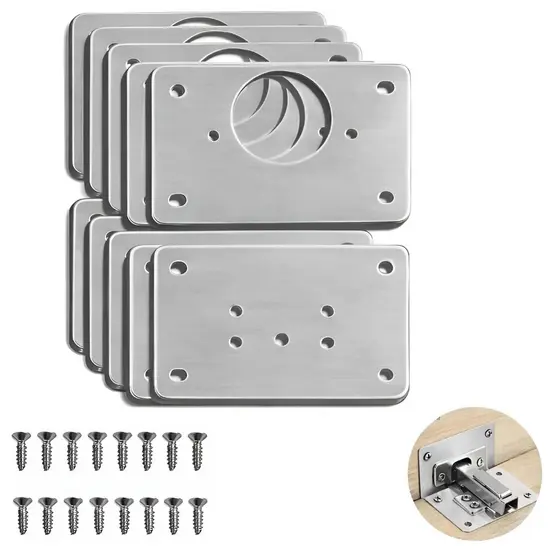 Placa Reparo para Dobradiça Armário Kit Reforço para Móveis MDF MDP e Gabinete LLB