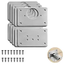 Placa Reparo para Dobradiça Armário Kit Reforço para Móveis MDF MDP e Gabinete LLB