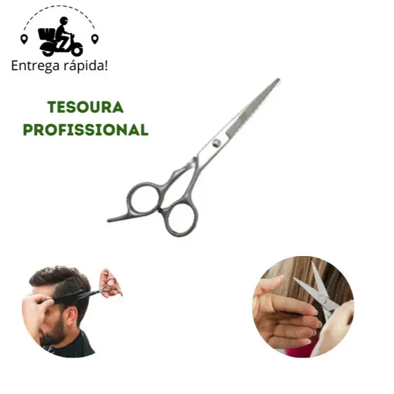 Tesoura de Cabelo para Cabeleireiro Profissional 6" Aço Inoxidável Barbearia e Salão