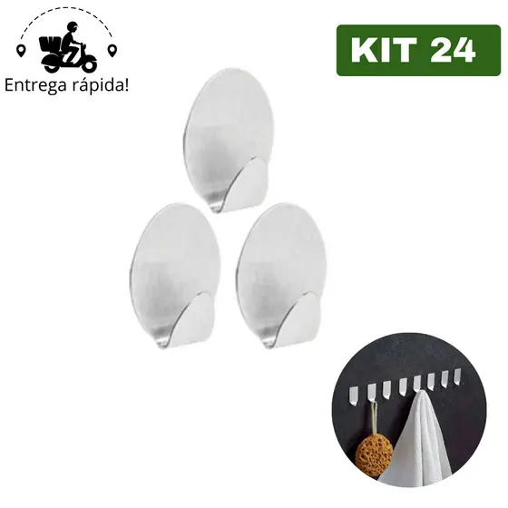 Gancho Adesivo Organizador Multiuso para Parede Metal Cozinha Banheiro