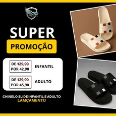 Chinelo infantil e adulto slide casual premium versátil leve confortável macio resistente