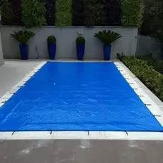 Lona Capa para Piscina Proteção 6x3 polietileno Azul Acquacapas 300 micra Com Ilhós + Kit Instalação
