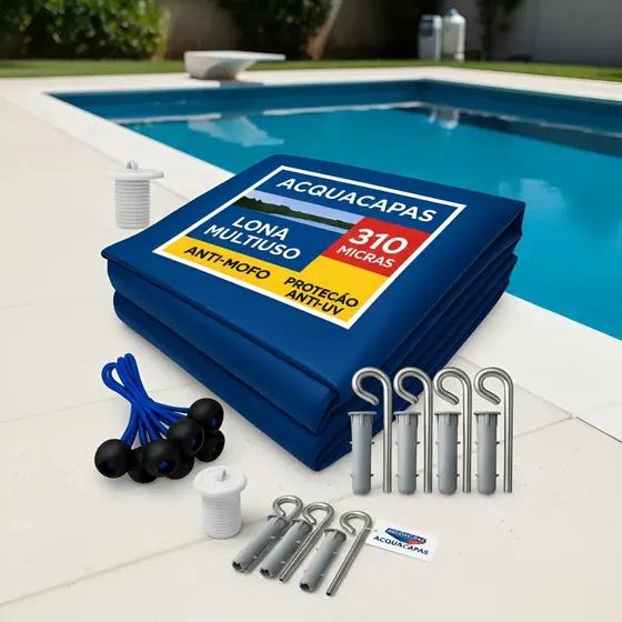 Capa para Piscina 6X3 Térmica+limpeza+proteção Uv+kit de Instalação 3x6 Acquacapas2