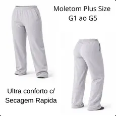 Calça Moletom Femenino Masculino  Premium GG ao G5 Felpada Aveludada Reta Bolsos Cós Elástico Cordão