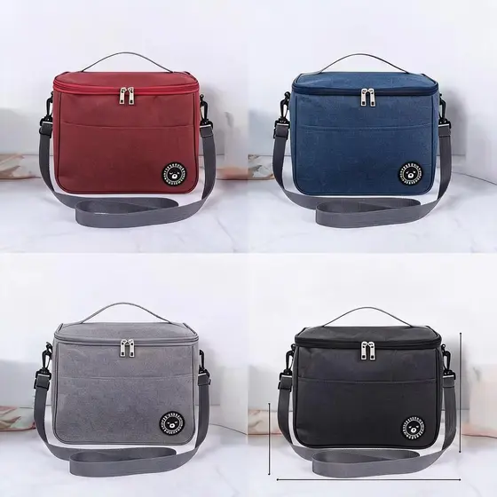 Bolsa Térmica Impermeável Aprox. 6L (24x14x17cm) - Alça Ajustável, Forro Alumínio para Almoço Trabalho e Piquenique