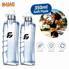 Garrafa Squeeze Curva 350ml Sem BPA Silicone Dobrável Antiderrapante Portátil Para Bike Corrida Montanhismo [Dami]