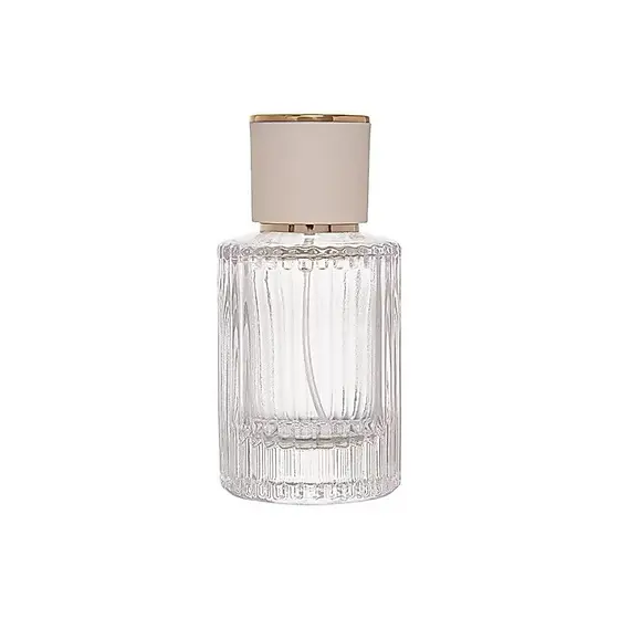 Frasco Vidro com Spray Luxo Canelado 30ml Essências Mis Viagem Malas Lembranças