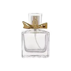 Frasco Vidro Spray Perfume Lacinho Essências Dourado Quadrado Luxo Elegante