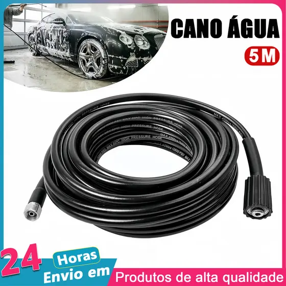 Mangueira Para Lavadora De Alta Pressão 5m Anti Explosão M14 M22 Reforçada Compatível Wap Electrolux Kärcher Lavor