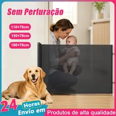 Cercadinho/Barreira de Segurança Removível para Cães – Barreira de Tela para Passagens – Preta