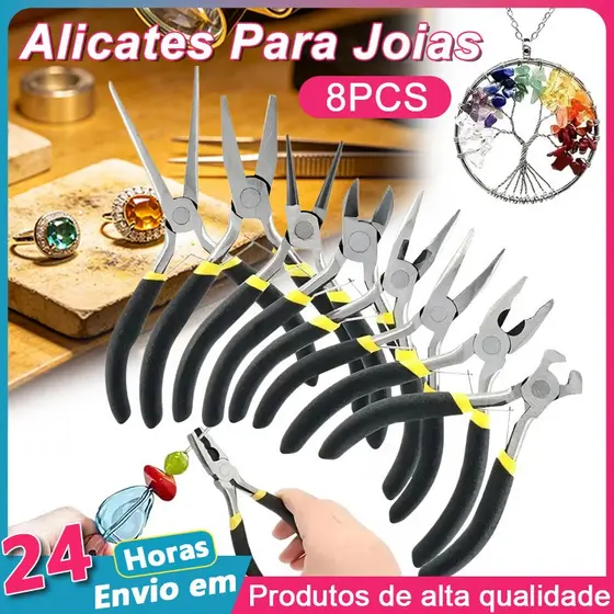 Kit 8 Mini Alicates para Corte Eletrônico, Artesanato e Bijuterias