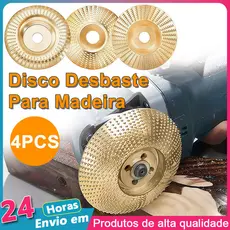 Kit 4 Discos Desbaste Madeira 100mm Alta Durabilidade Esmerilhadeira