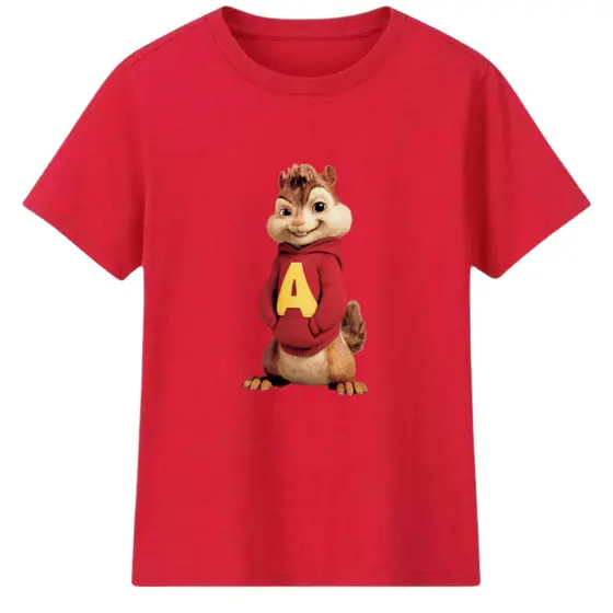 Camiseta camisa infantil esquilo Alvin desenho Manga Curta Algodão Premium Ideal Dia Dia