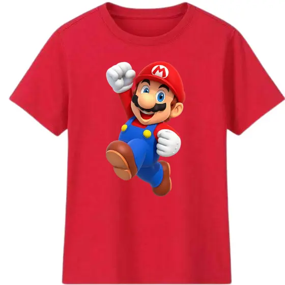 Camiseta Infantil Mario Bros Luigi Juvenil Manga Curta Algodão Premium Ideal Dia Dia