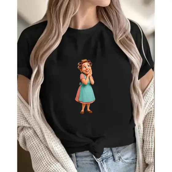 Camiseta Feminina Over Vizinhança Chaves Chiquinha Dona Florinda Dona Clotilde  100% Algodão