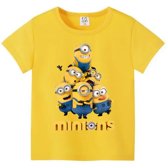 Camiseta infantil Minions desenho Juvenil Manga Curta Algodão Premium Ideal Dia Dia